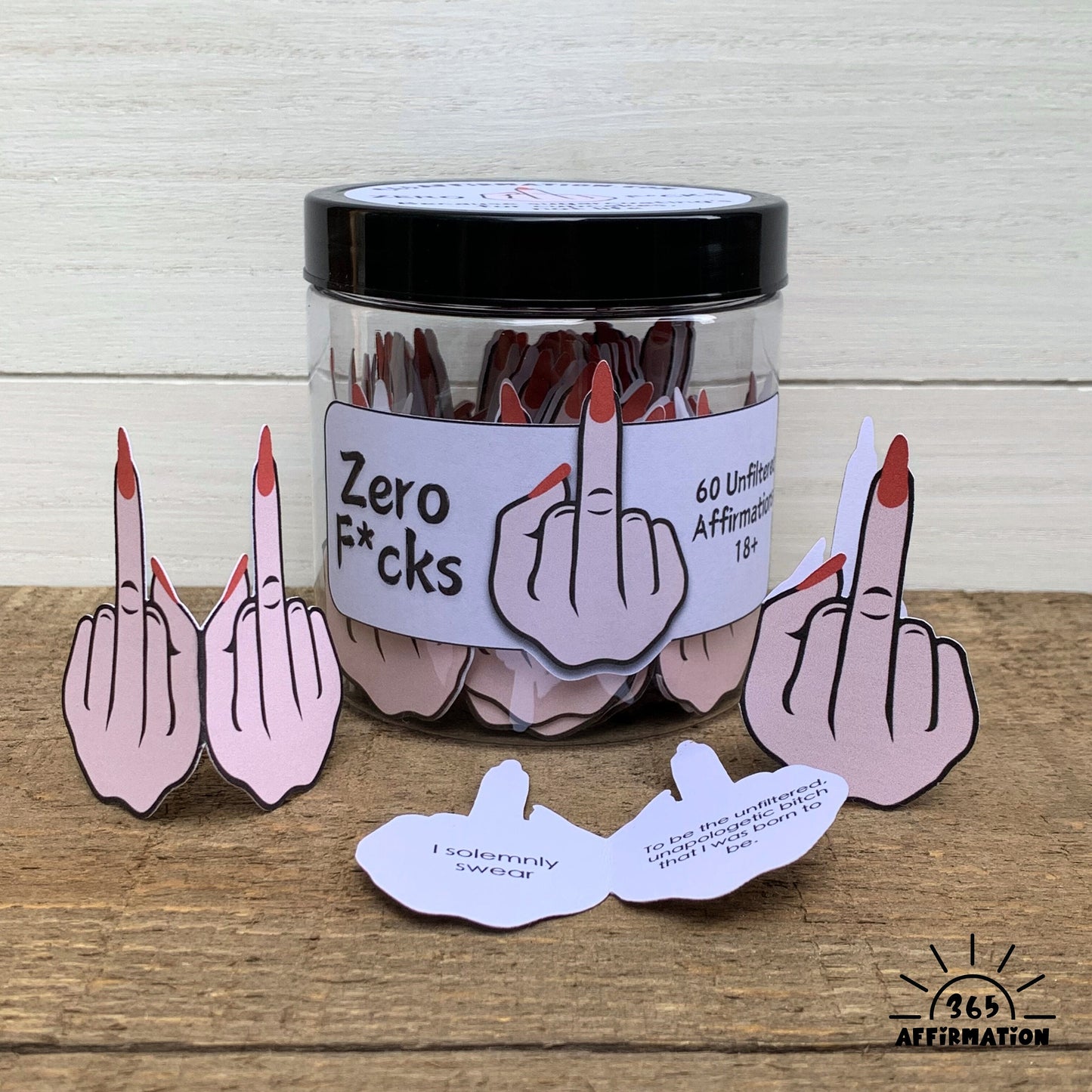 Zero F*cks Middle Finger Affirmation Cards